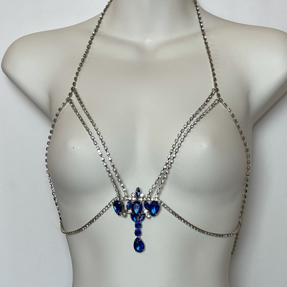 Body chain White and silver stones - Picture 4 of 9